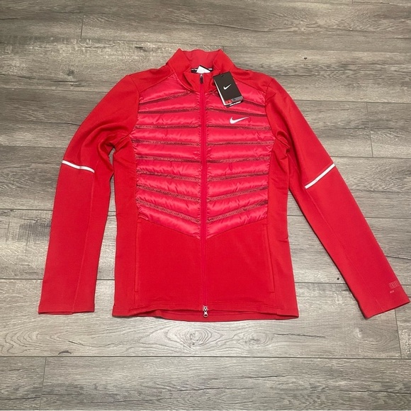 Nike Men's Aeroloft 800 Running Jacket Goose Down Wool Red Rare Sz S NWT $250 - Picture 1 of 11